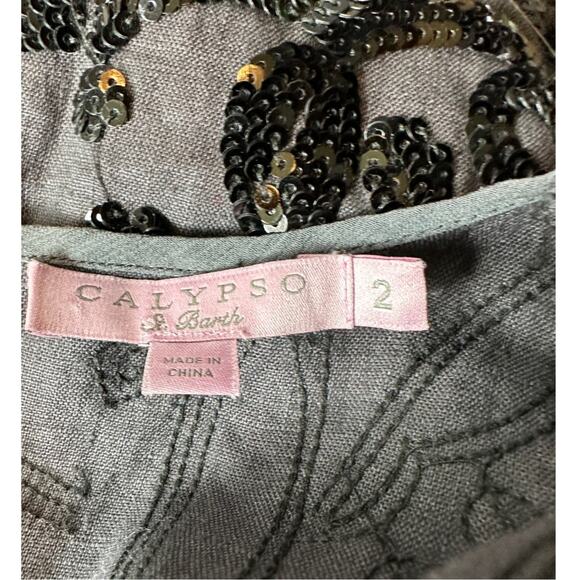 Calypso St. Barth Black Sequin Mini Dress Size 2 Sheath Cocktail Designer $350 - Picture 6 of 6